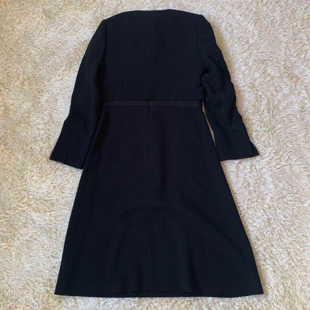 おまけ付き 東京ソワール SOIR PERLEノーカラーのリボン付アンサンブル