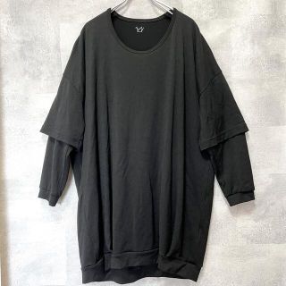 オータ(ohta)の極美品⭐️ohta ドッキング シャドーボーダー ウール カットソー ブラック(Tシャツ/カットソー(七分/長袖))