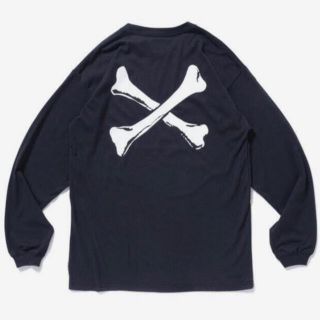 ダブルタップス(W)taps)の黒L wtaps crossbones L/S Tee ロンT(Tシャツ/カットソー(七分/長袖))