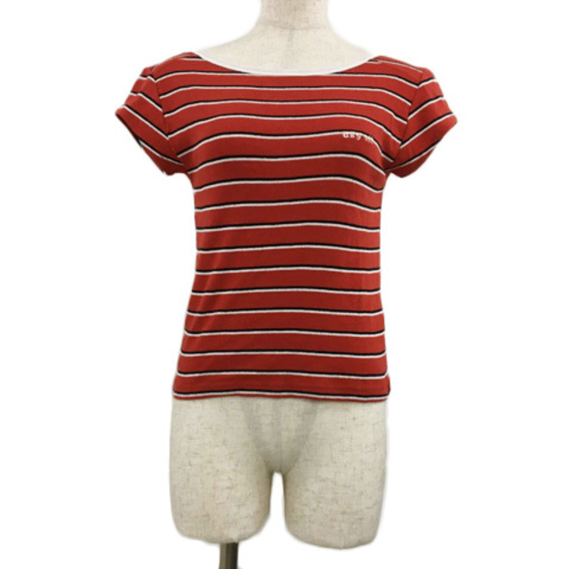 SLY(スライ)のスライ Tシャツ カットソー プルオーバー ロゴ ボーダー 半袖 赤 白 レディースのトップス(Tシャツ(半袖/袖なし))の商品写真