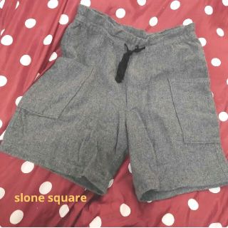 スロンスクエア(SLONE SQUARE)のスロンスクエア＊ウールハーフパンツ　グレー(ハーフパンツ)