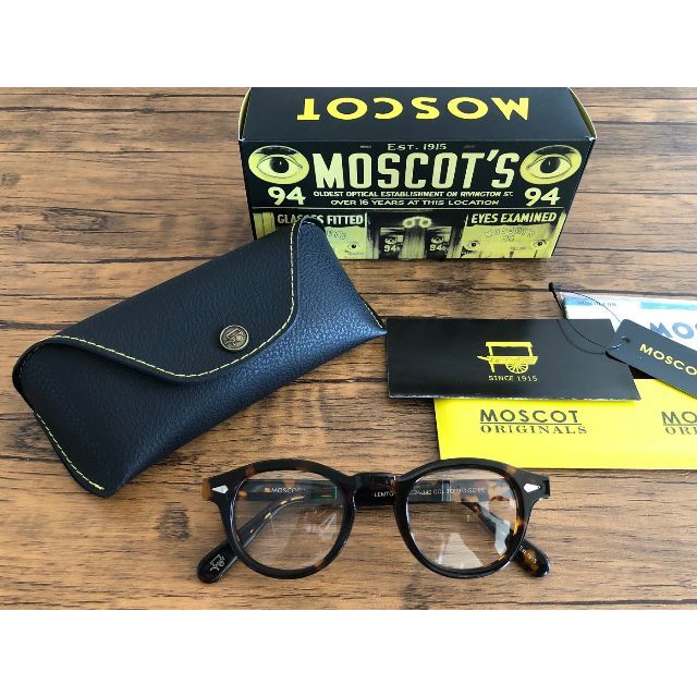 MOSCOT LEMTOSH 44 TORTOISE 度なしクリア・カラー付きの通販 by