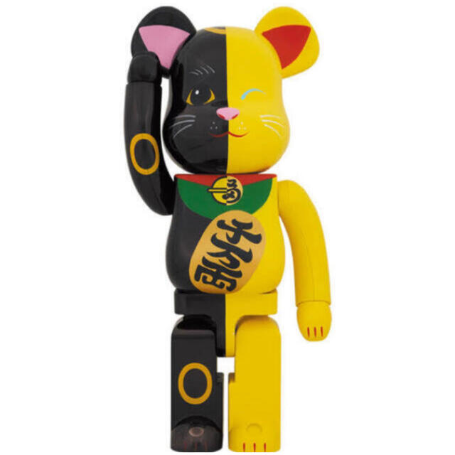 BE@RBRICK 招き猫 黒×黄 1000％ エンタメ/ホビーのフィギュア(その他)の商品写真