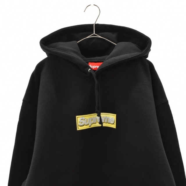 SUPREME シュプリーム 22SS Bling Box Logo Hooded Sweatshirt ブリング ボックスロゴ プルオーバーパーカー フーディ ブラック