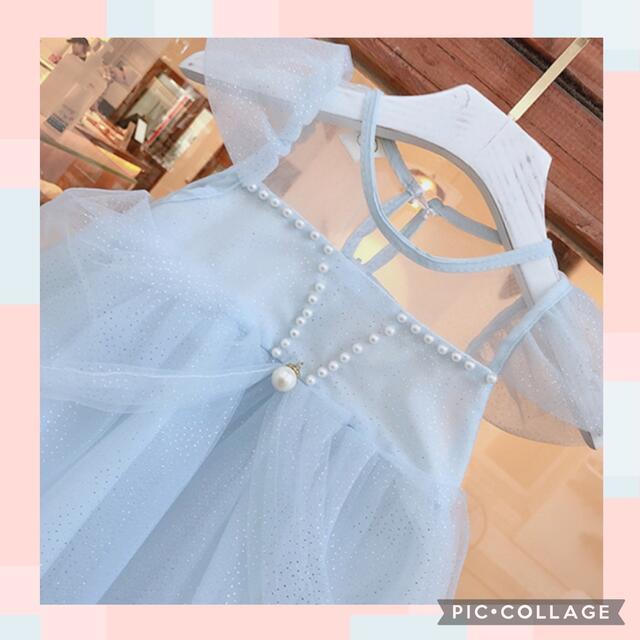 ☆新品未使用☆ キッズ　プリンセス　ドレス　チュール　ワンピ　フォーマル　100 キッズ/ベビー/マタニティのキッズ服女の子用(90cm~)(ドレス/フォーマル)の商品写真