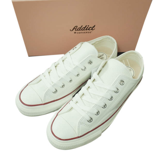 CONVERSE ADDICT コンバースアディクト CHUCK TAYLOR LEATHER OX チャックテイラー レザーオックス 1CL880 US8(26.5cm) WHITE ローカット スニーカー シューズ【新古品】【CONVERSE ADDICT】