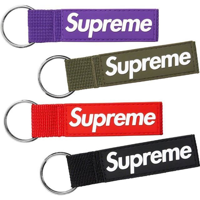 新品　Supreme Webbing Keychain  black