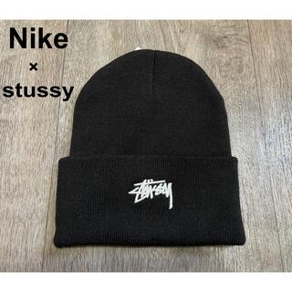 NIKE - 【コラボアイテム】stussy × Nike logo black beanie