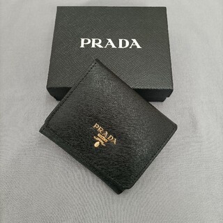 PRADA - 黒　プラダ　三つ折り財布　小銭入れ さいふ
