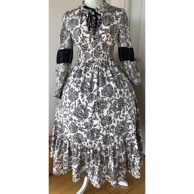 mame 復刻ドレス Floral Lace Sleeve Dress