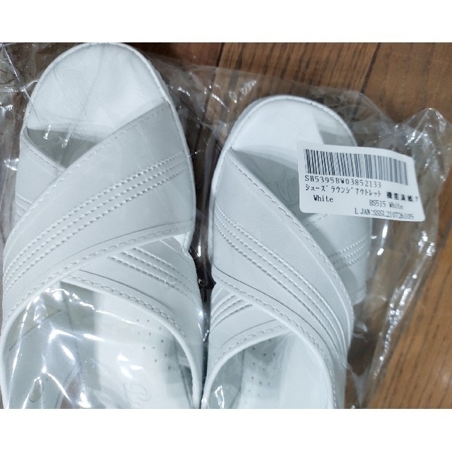 新品 多機能 ナースサンダル 白 ホワイト L 24cm 抗菌 防臭 幅広 3E レディースの靴/シューズ(サンダル)の商品写真