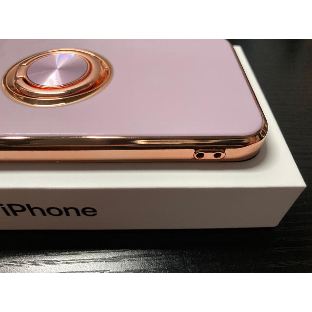 iPhone(アイフォーン)の 【iPhone 7/8/SE】リング付きケース（Purple × Gold） スマホ/家電/カメラのスマホアクセサリー(iPhoneケース)の商品写真