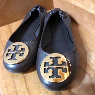 トリーバーチ(Tory Burch)のトリーバーチ　バレーシューズ レザー  ブラウン　22.5(バレエシューズ)