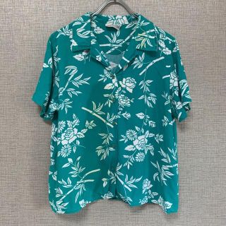 90s ビンテージ　アメリカ古着　used 花柄シャツ　開襟　古着　アメリカ輸入(シャツ/ブラウス(半袖/袖なし))