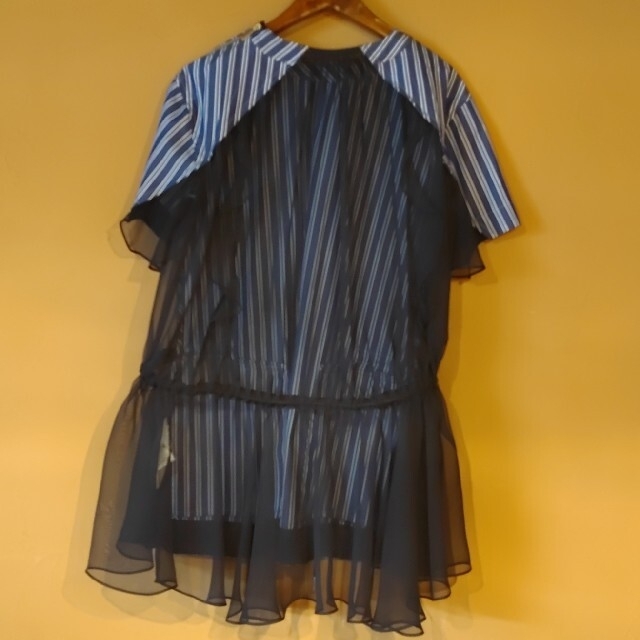 sacai(サカイ)のsacai サカイ　ストライプ　シャツ　シフォン レディースのトップス(シャツ/ブラウス(半袖/袖なし))の商品写真
