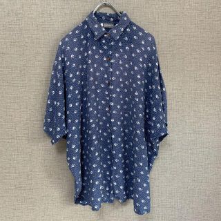 90s ビンテージ　フランス製　ユーロ古着　花柄　花柄シャツ　ヨーロッパ　古着(シャツ/ブラウス(半袖/袖なし))