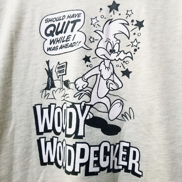 ウッディー・ウッドペッカー  新品  Tシャツ  半袖  ライトグレー  M レディースのトップス(Tシャツ(半袖/袖なし))の商品写真