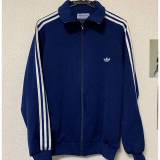 adidas - ビンテージ 70s~80s adidas トラックジャケット 紺色 小松菜