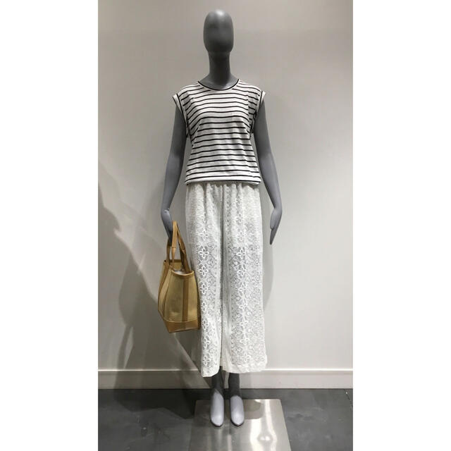 theory 18SSS 刺繍レース ワイドパンツ 白 XS | inodrone.ma