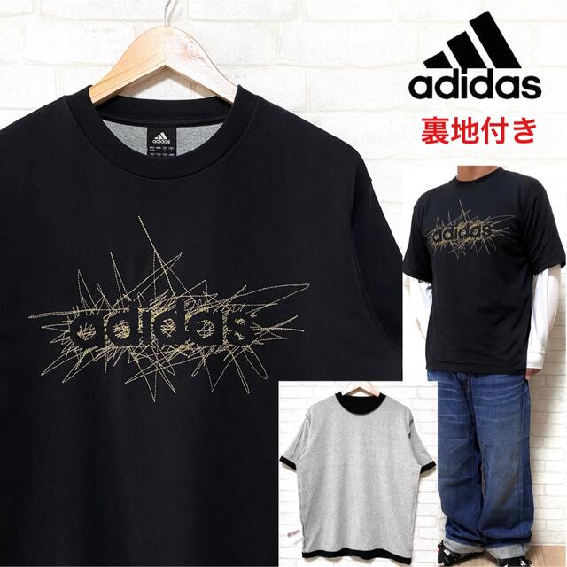 adidas(アディダス)のadidas アディダス 厚手 裏地付き ゴールド刺繍 Tシャツ メンズのトップス(Tシャツ/カットソー(半袖/袖なし))の商品写真