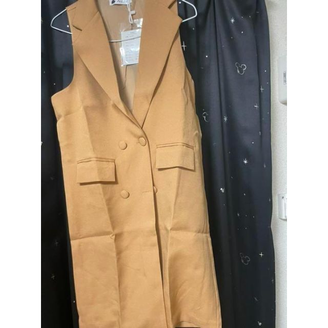 ロング ジレ ベージュ XL レディースのジャケット/アウター(ロングコート)の商品写真