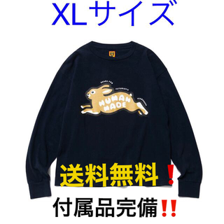 ヒューマンメイド(HUMAN MADE)のHUMAN MADE  RABBIT L/S T-SHIRT NAVY XL(Tシャツ/カットソー(七分/長袖))
