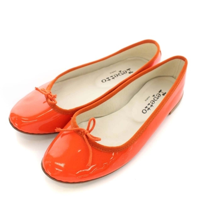 repetto(レペット)のレペット バレエシューズ フラットシューズ リボン 靴 36.5 オレンジ レディースの靴/シューズ(バレエシューズ)の商品写真