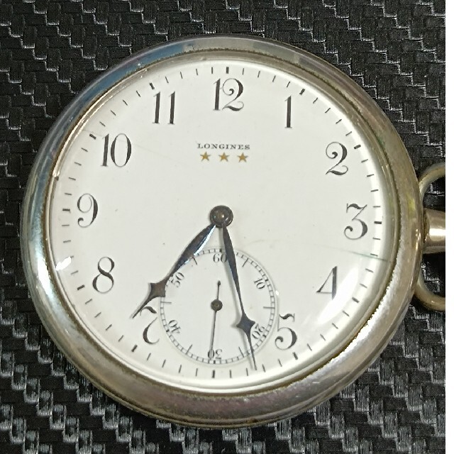LONGINES(ロンジン)の希少モデル ロンジン 三つ星懐中時計 白色文字盤 スモセコ秒針 アンティーク メンズの時計(腕時計(アナログ))の商品写真