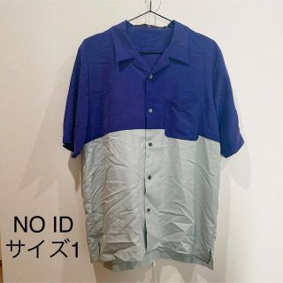 ノーアイディー(NO ID.)の【美品】NO ID. 半袖シャツ ブルー系 バイカラー(シャツ)