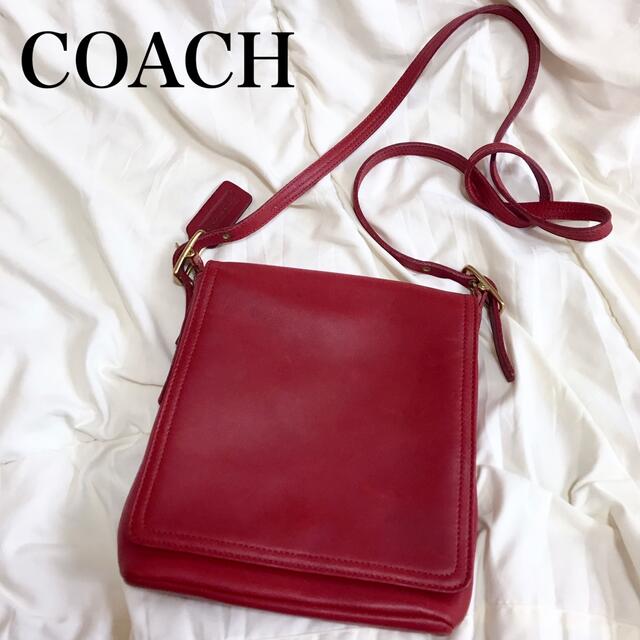 COACH オールドコーチ ショルダーバッグ レッド 9821 USA製 レザー