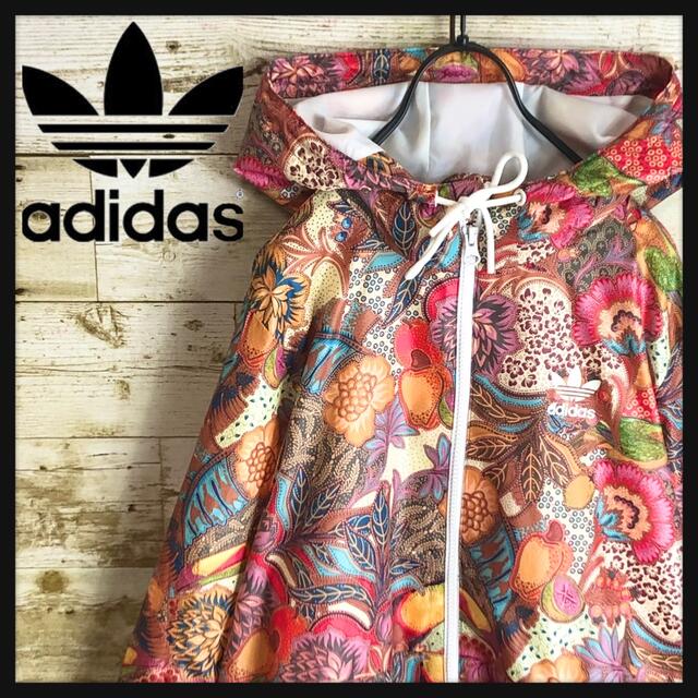 adidas(アディダス)のadidas アディダス ナイロン ジャケット コラボ パーカー 花柄満載 美品 メンズのジャケット/アウター(ナイロンジャケット)の商品写真