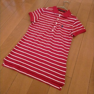 ラルフローレン(Ralph Lauren)のRALPH LAUREN SPORT ワンポイント刺繍 ボーダー ポロシャツ 赤(ポロシャツ)