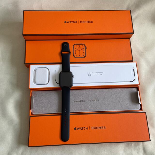 Apple Watch(アップルウォッチ)のApple Watch7  HERMES 45mm BLACK メンズの時計(腕時計(デジタル))の商品写真