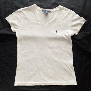 ラルフローレン(Ralph Lauren)の【ジャンク】ラルフローレン ホワイト VネックTシャツ(Tシャツ(半袖/袖なし))