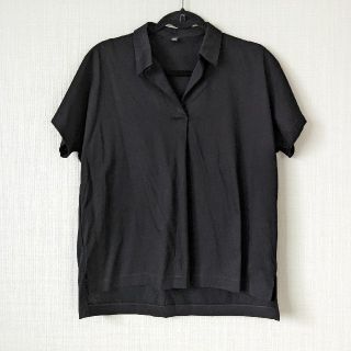 ユニクロ(UNIQLO)のユニクロ オーバーサイズスキッパーポロシャツ（黒）(ポロシャツ)