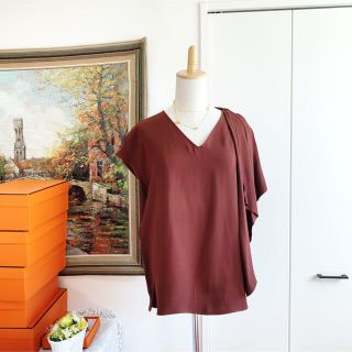 41%割引M驚きの価格 ☆HERMES☆極美品☆人気グレージュ☆シルク100