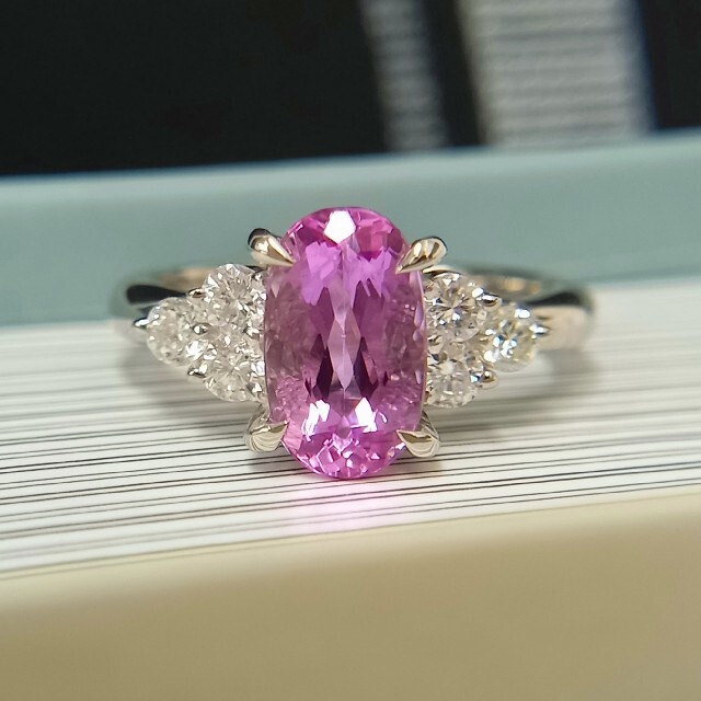 ⚠専用です⚠　Pt900　ピンクインペリアルトパーズ　リング レディースのアクセサリー(リング(指輪))の商品写真