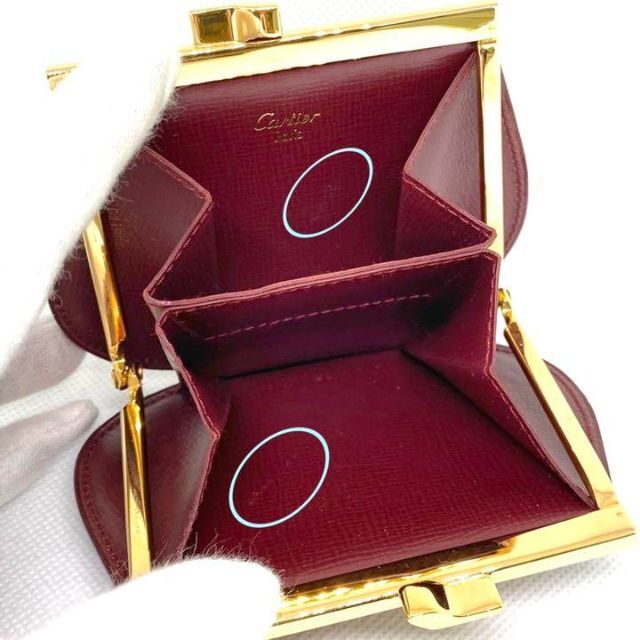 Cartier マストライン がま口 コインケース ボルドー ゴールド upgrade