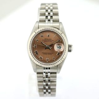 ロレックス(ROLEX)のロレックス デイトジャスト ピンク 79174 F番 レディース 腕時計(腕時計)