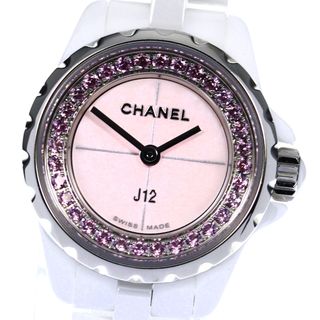 シャネル(CHANEL)の☆良品【CHANEL】シャネル J12 XS 1200本限定 ピンクサファイア 白セラミック H5512 クォーツ レディース_703603 【232】【ev15】(腕時計)