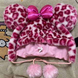 ディズニー ファンキャップ ミニーちゃん ヒョウ柄 ピンク ディズニー ファンキャップ ミニーちゃん ヒョウ柄 ピンク