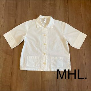 マーガレットハウエル(MARGARET HOWELL)のMHL.エムエイチエル☆半袖白シャツ　半袖ホワイトシャツ(シャツ/ブラウス(半袖/袖なし))