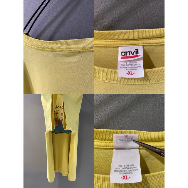 古着 ビンテージ 90s CHICAGO フラワー XL イエロー Tシャツ