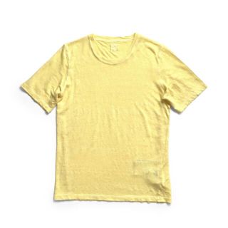 新品 春夏 120%LINO Tシャツ S 120%リノ 半袖 イエロー リネン