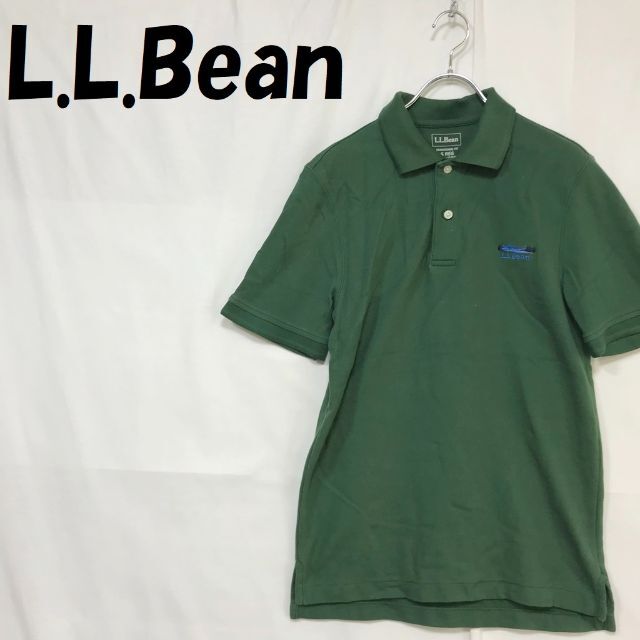 L.L.Bean(エルエルビーン)の【人気】エルエルビーン ポロシャツ 半袖シャツ 刺繍ロゴ グリーン サイズS メンズのトップス(ポロシャツ)の商品写真