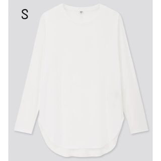 ユニクロ(UNIQLO)のUNIQLO - コットンロングシャツテールT（長袖）(Tシャツ(長袖/七分))