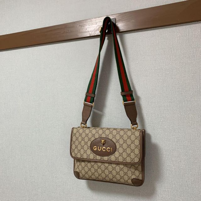 GUCCI GGスプリーム シェリーライン キャットヘッド ショルダーバック