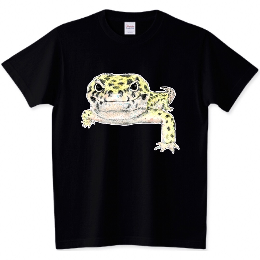 Printstar(プリントスター)のレオパ ヒョウモントカゲモドキ Tシャツ プリントスター 爬虫類 両生類 ヤモリ メンズのトップス(Tシャツ/カットソー(半袖/袖なし))の商品写真
