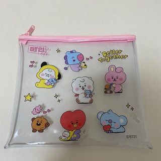 ビーティーイシビル(BT21)のBT21 カフェ限定 クリア ポーチ(アイドルグッズ)