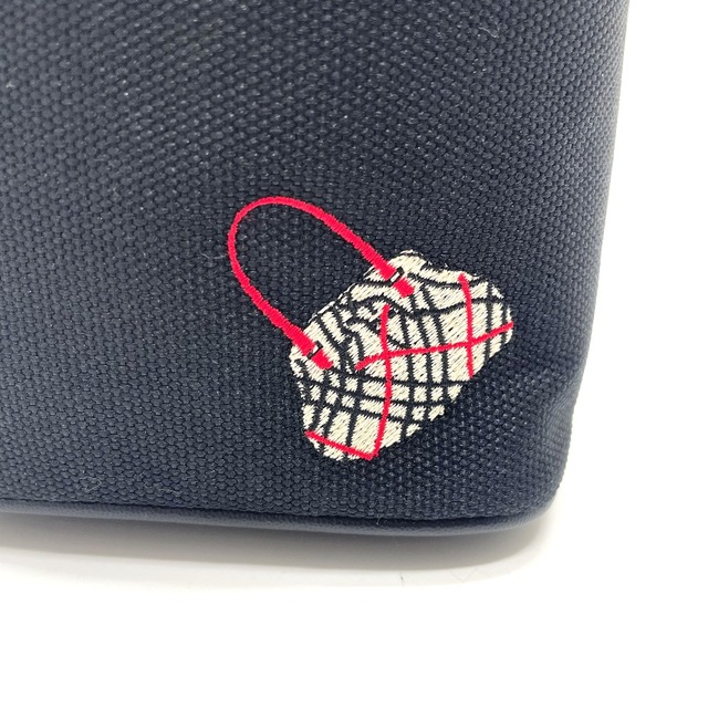 バーバリー BURBERRY ミニバッグ ノバチェック バニティバッグ 化粧ポーチ ナイロンキャンバス ブラック 新品同様